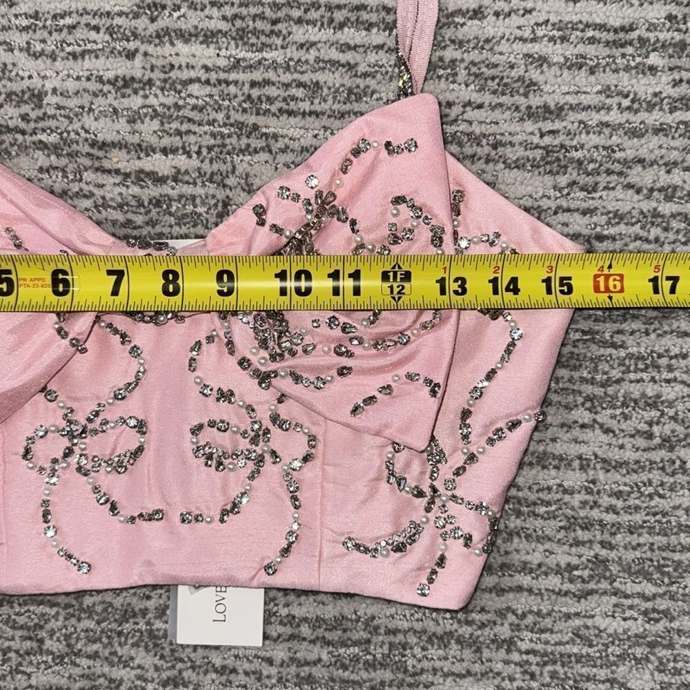 NWT LoveShackFancy - Arlitta Embellished Cropped Top - Pink - Size 2 - Picture 8 of 12
